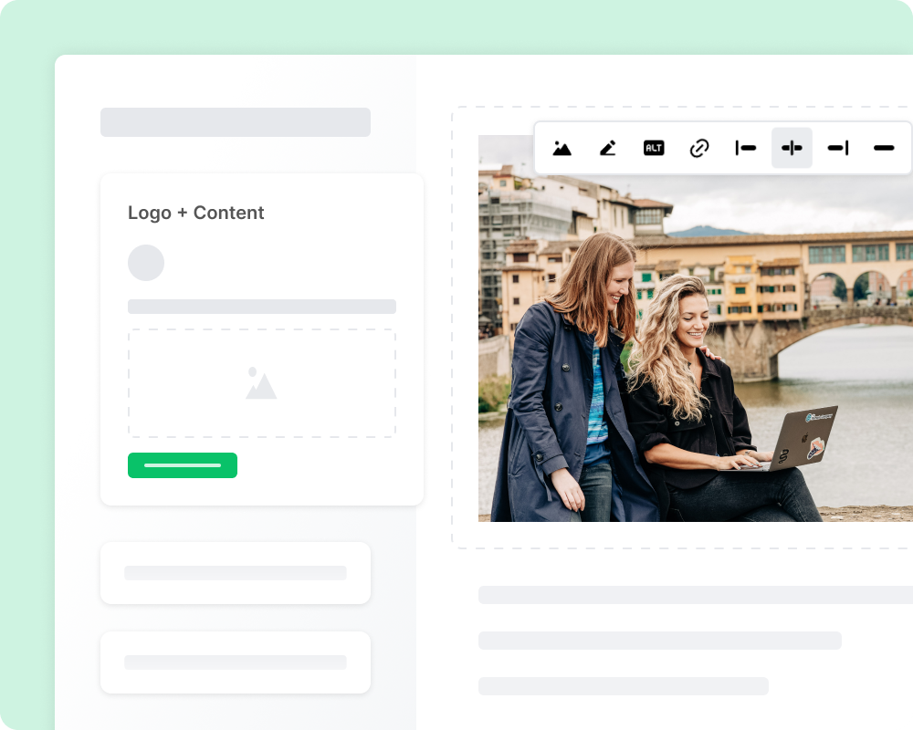MailerLite drag and drop email designer interface
