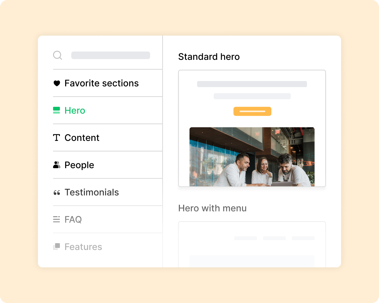 MailerLite prebuilt email template sections