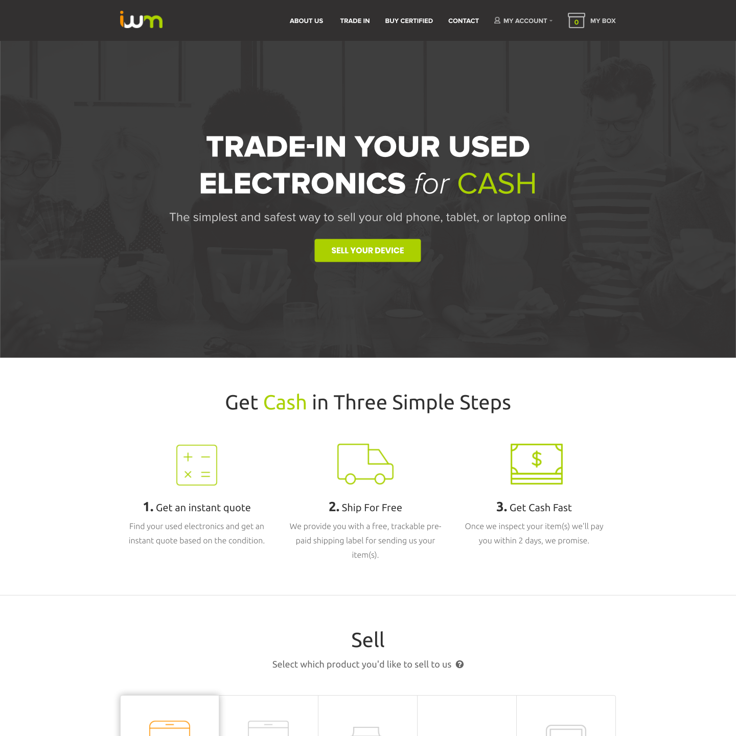 ItsWorthMore redesigned website homepage in 2017