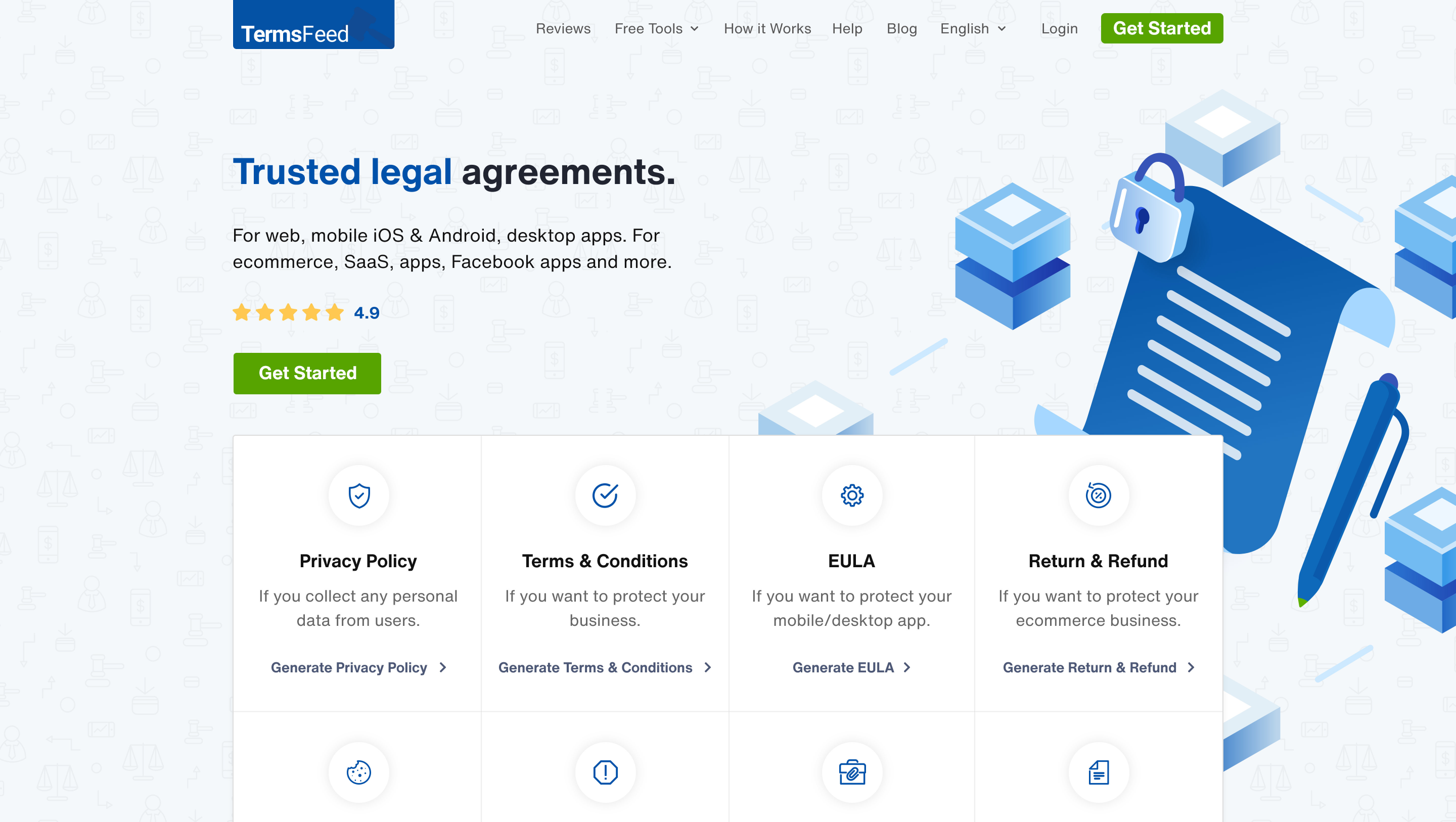 TermsFeed homepage redesign preview