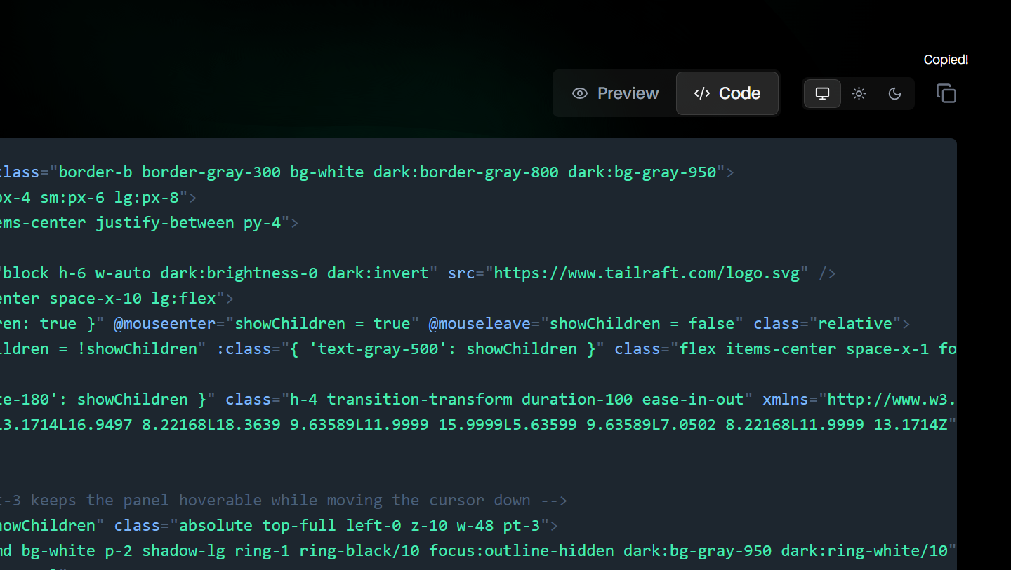 Tailraft developer workflow and copy-paste code snippets